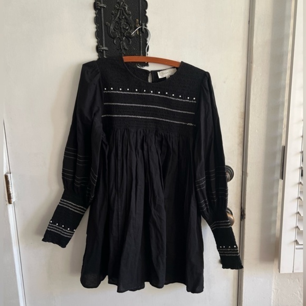 Steele Embroidered Long Sleeve Mini Dress